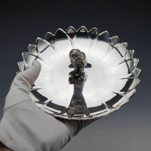 US Vintage Silver Plate Owl Sculpture Accessory Tray Reed & Barton