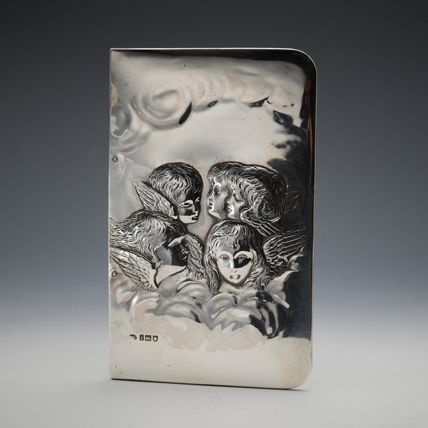 1904年 英國古董 純銀製聖經封面 雷諾茲天使 William Comyns