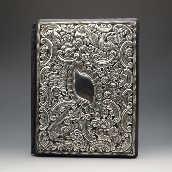 1902年 英國古董 純銀封面 吸墨紙夾 SW Smith & Co