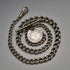 UK Antique Silver Plated Albert Chain with 1838 Sixpence Silver Fob