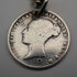 UK Antique Silver Plated Albert Chain with 1838 Sixpence Silver Fob