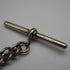 UK Antique Silver Plated Albert Chain with 1838 Sixpence Silver Fob