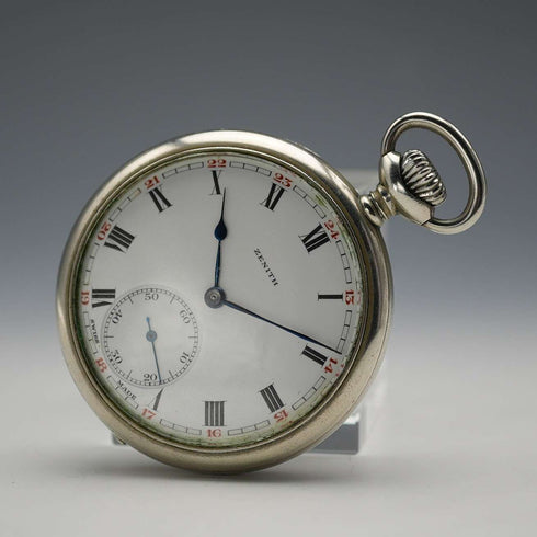 1929年頃 スイス ゼニス 懐中時計 スワンネック機械式 オープンフェース 動作良好