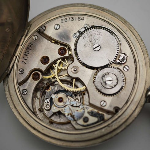 1929年頃 スイス ゼニス 懐中時計 スワンネック機械式 オープンフェース 動作良好
