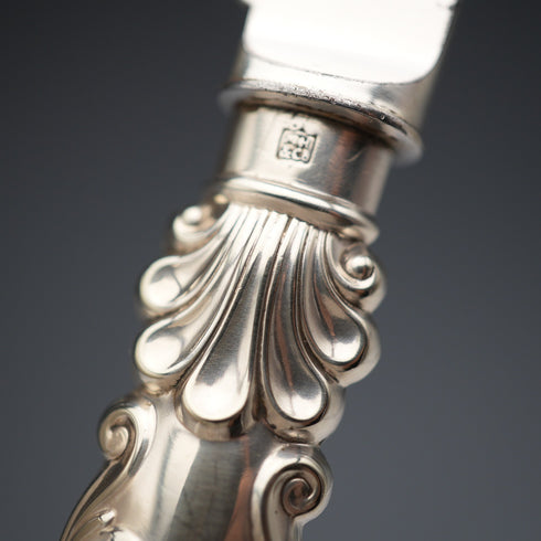 Late 19th Century English Antique Silver Plated Cutlery Set of 3 Pairs by Martin & Hall