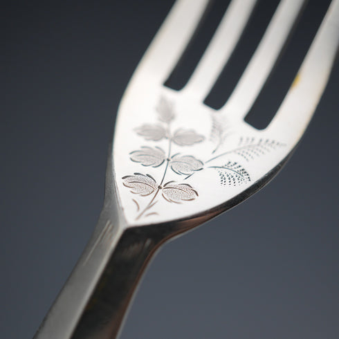 Late 19th Century English Antique Silver Plated Cutlery Set of 3 Pairs by Martin & Hall