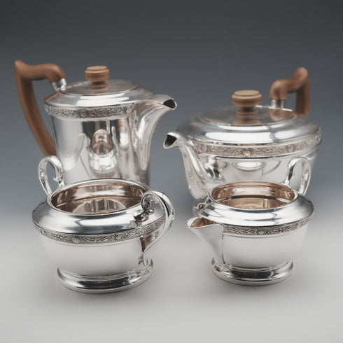 英國復古鍍銀裝飾藝術風格茶具 Viners