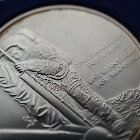1969年 「アポロ11号 月面着陸」 純銀製 記念メダル 27g Franklin Mint ケース入り