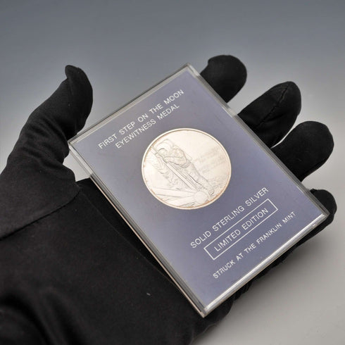 1969年 「アポロ11号 月面着陸」 純銀製 記念メダル 27g Franklin Mint ケース入り