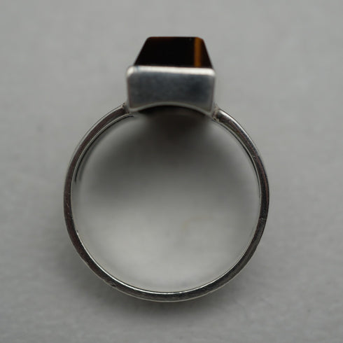 Vintage Belgian Tiger's Eye and 800 Silver Ring (US size 7.5)