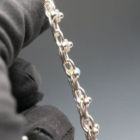 Vintage 835 Silver & Aquamarine Bracelet 15g
