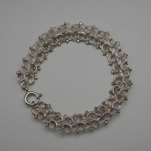 Vintage 835 Silver & Aquamarine Bracelet 15g