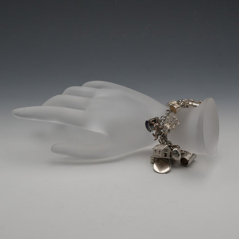 UK Vintage Silver Charm Bracelet 73g