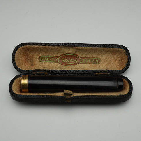 British Antique Cheroot Holder/Cigarette Holder, Gold-Plated Decoration, Cased, Clifton