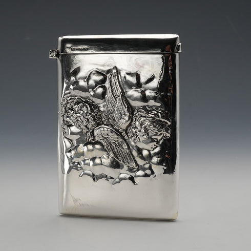 1899 British Antique Sterling Silver Card Case 47g William Neale