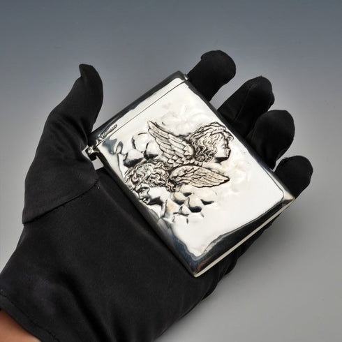 1899 British Antique Sterling Silver Card Case 47g William Neale