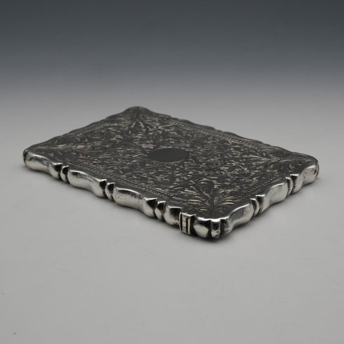 1882 British Antique Sterling Silver Card Case 61g George Unite