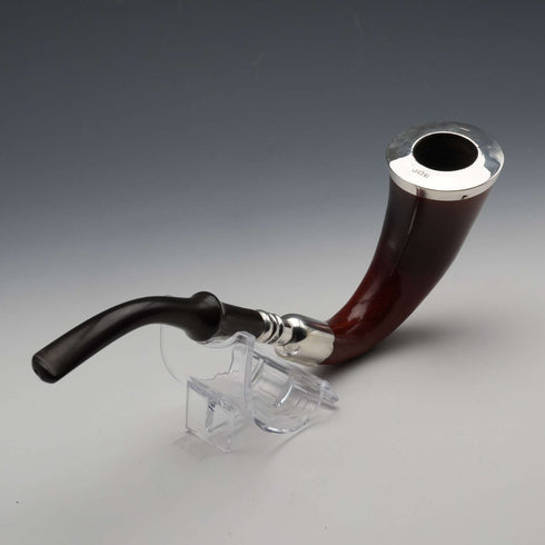 1908年 英国アンティーク 純銀装飾 スモーキング カラバッシュパイプ Adloph Frankhau