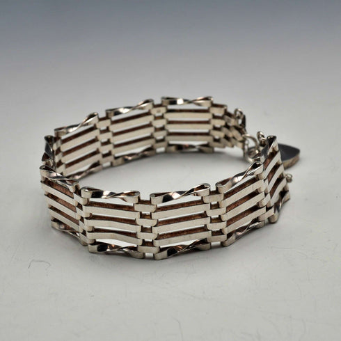 UK Vintage Sterling Silver Bargate Style Bracelet 13g Alistair Stewart Jewellers