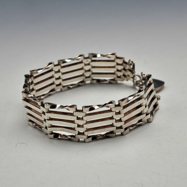 UK Vintage Sterling Silver Bargate Style Bracelet 13g Alistair Stewart Jewellers