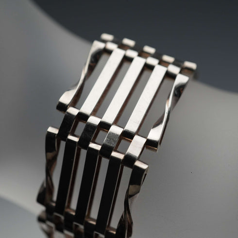 UK Vintage Sterling Silver Bargate Style Bracelet 13g Alistair Stewart Jewellers