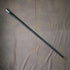 1908 British Antique Black Shaft Sterling Silver Rondelle Handle Walking Stick Cane 90cm J Howell