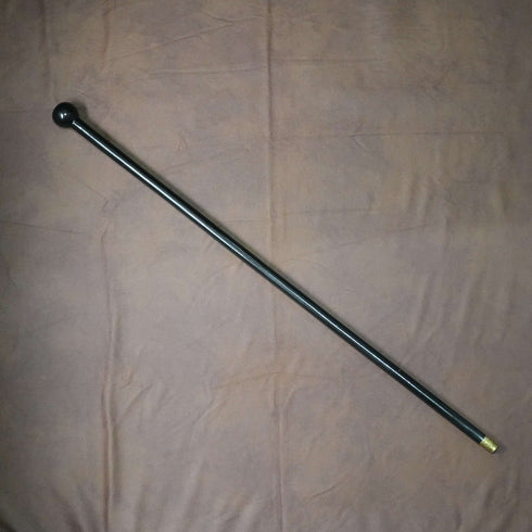 Vintage Black Shaft Rondel Handle Walking Stick Cane 83cm