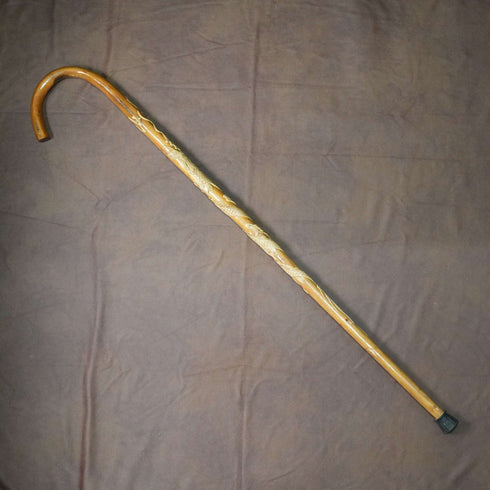 Vintage T-Shaft Dragon Decoration Bent Handle Walking Stick Cane 89cm
