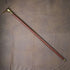 Vintage Dark Tan Shaft Brass Jockey Handle Walking Stick Cane 93cm