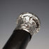 1892 English Antique Black Shaft Sterling Silver Rondel Handle Walking Stick Cane 90cm