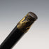1908 British Antique Black Shaft Sterling Silver Rondelle Handle Walking Stick Cane 90cm J Howell
