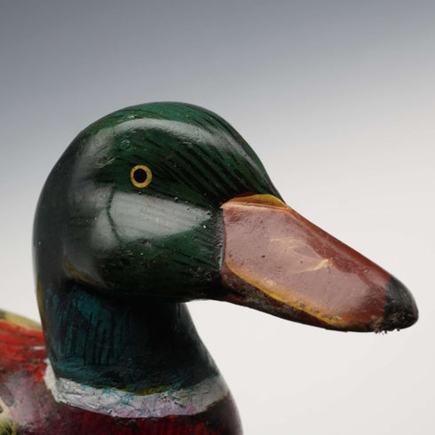 Vintage Black Shaft Painted Duck Handle Walking Stick Cane 87cm