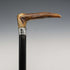 1895 British Antique Black Shaft Sterling Silver Embellished Antler Handle Walking Stick Cane 90cm