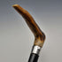 1895 British Antique Black Shaft Sterling Silver Embellished Antler Handle Walking Stick Cane 90cm