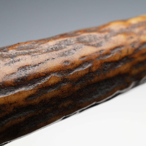 1895 British Antique Black Shaft Sterling Silver Embellished Antler Handle Walking Stick Cane 90cm