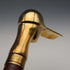 Vintage Dark Tan Shaft Brass Jockey Handle Walking Stick Cane 93cm