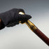 Vintage Dark Tan Shaft Brass Jockey Handle Walking Stick Cane 93cm