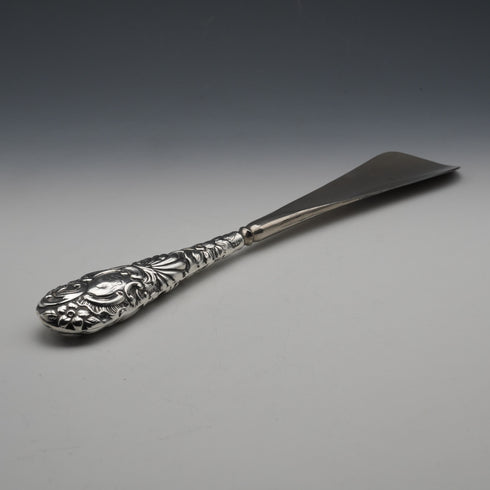 Circa 1900 English Antique Sterling Silver Handle Shoehorn by Crisford&Norris Ltd