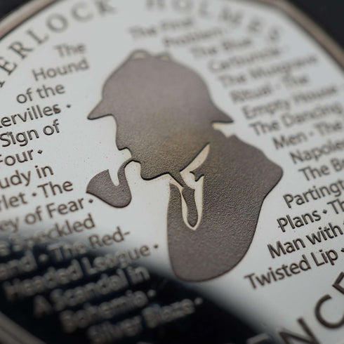 UK "Sherlock Holmes" 50 Pence Commemorative Silver Coin, Royal Mint with Case and Certificate