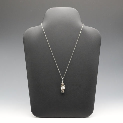 Vintage Moveable Clown Charm Sterling Silver Pendant with Sterling Silver Necklace 6.4g