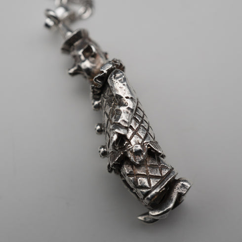 Vintage Moveable Clown Charm Sterling Silver Pendant with Sterling Silver Necklace 6.4g