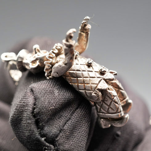 Vintage Moveable Clown Charm Sterling Silver Pendant with Sterling Silver Necklace 6.4g