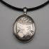 Antique Victorian Sterling Silver Locket Pendant with Leather Necklace 9.8g
