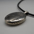 Antique Victorian Sterling Silver Locket Pendant with Leather Necklace 9.8g