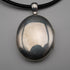 Antique Victorian Sterling Silver Locket Pendant with Leather Necklace 9.8g