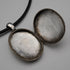 Antique Victorian Sterling Silver Locket Pendant with Leather Necklace 9.8g