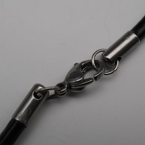 Antique Victorian Sterling Silver Locket Pendant with Leather Necklace 9.8g