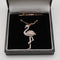 Vintage Gold Plated Sterling Silver & Zirconia Pink Flamingo Pendant with Sterling Silver Necklace, Total 4.5g