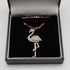 Vintage Gold Plated Sterling Silver & Zirconia Pink Flamingo Pendant with Sterling Silver Necklace, Total 4.5g
