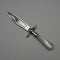 English antique mother-of-pearl handle, sterling silver blade, sword-shaped bookmark by Crisford & Norris